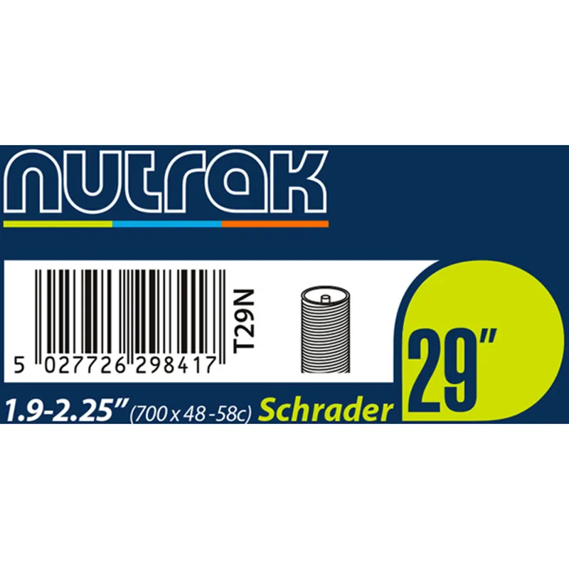 Nutrak 29 inch innertube 1.9 to 2.25 schrader valve